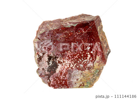 Macro stone Jasper mineral on white background 111144186