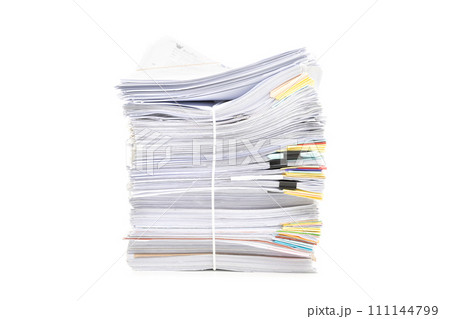 Stack of Documents isolated on white background. Documents pile. Stack of Documents isolated on white background. Documents pile. 111144799