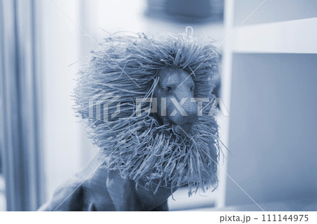 Art object model of lion printed on 3D printer. Lion toy created by 3D printing from molten plastic. Example of creating prototype by 3D printer. Concept 3D printing. 3D printing innovation technology Art object model of lion printed on 3D printer. Lion toy created by 3D printing from molten plastic. Example of creating prototype by 3D printer. Concept 3D printing. 3D printing innovation technology 111144975