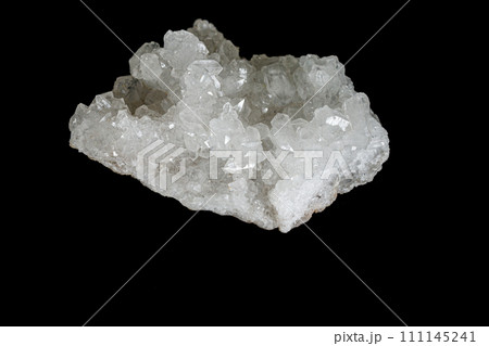 Macro mineral stone rhinestone, rock crystal on a black background 111145241