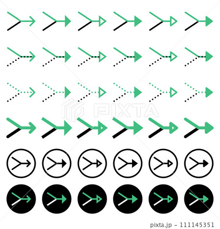 Various arrow icons related to directions. 111145351