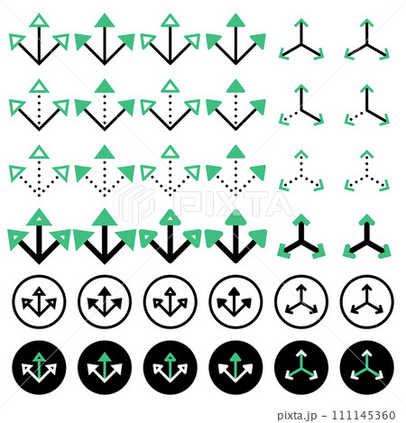 Various arrow icons related to directions. 111145360