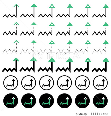 Various arrow icons related to directions. 111145368