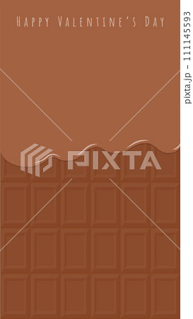 HAPPY VALENTINE’S DAYの文字と溶けるチョコレート - バレンタインデーのイメージ 111145593