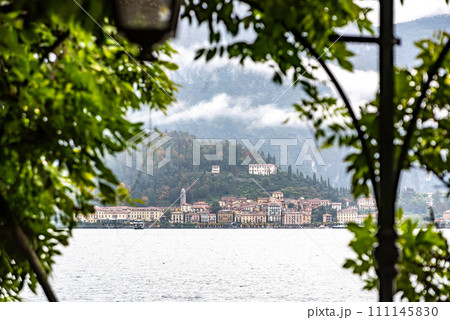 Bellagio at lake Como after rain, seen from Tremezzo 111145830