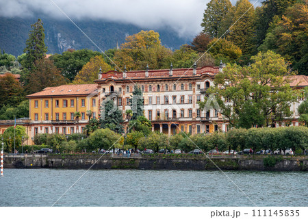 Ruin of an old hotel palace in Bellagio at lake Como 111145835