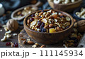 Nutrient-rich Bliss: Homemade Trail Mix with Nuts and Fruits, Organic Goodness in Every Delicious Bite 111145934