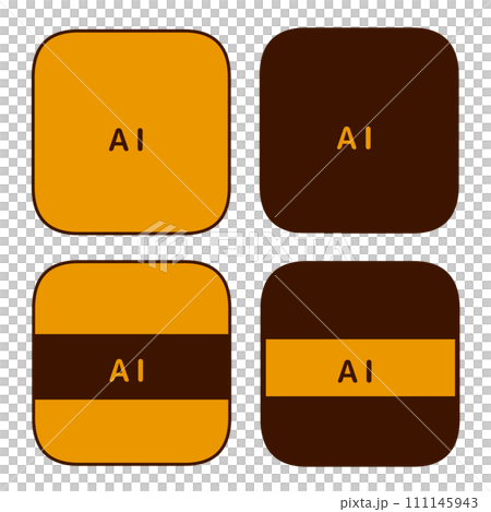 File extension AI icon set 4 types 111145943