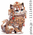 Gold and Tradition: Chinese New Year Celebrations with Ornate Animal Zodiac Golden Decorations 111145959