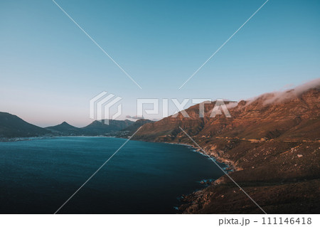 Evening View over Hout Bay, Chapmans Peak Drive, Cape Town Evening View over Hout Bay, Chapmans Peak Drive, Cape Town 111146418