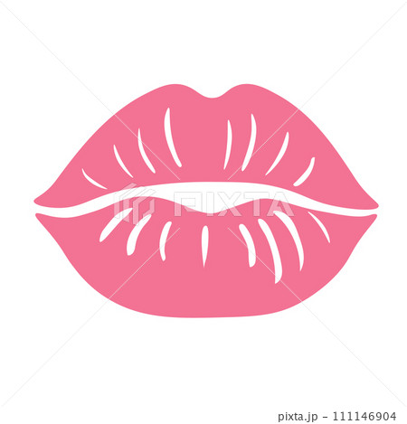 Beautiful pink lips isolated on a white background. Happy Valentine's Day Beautiful pink lips isolated on a white background. Happy Valentine's Day 111146904