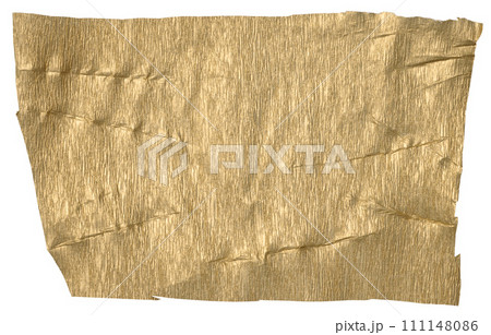 Crumpled piece of brown paper on isolated background 111148086