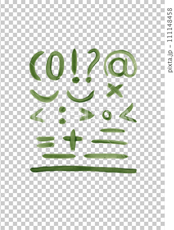 Strokes, lines, signs and symbols in green acrylic for your design 111148458