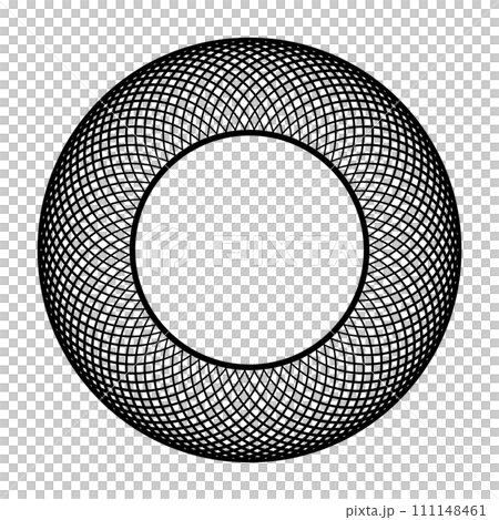 Abstract Geometric Circle Convex Grid Pattern for Decorative Round Frame. Vector Art. 111148461