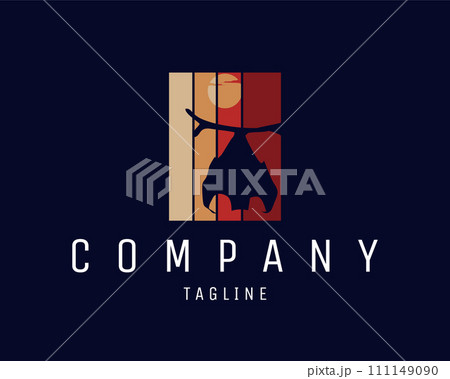 isolated bat logo with stunning moon view. best for logo, badge, emblem, icon, sticker design 111149090