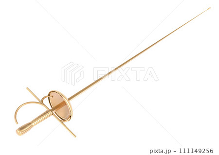 Golden Foil Fencing, 3D rendering Golden Foil Fencing, 3D rendering 111149256