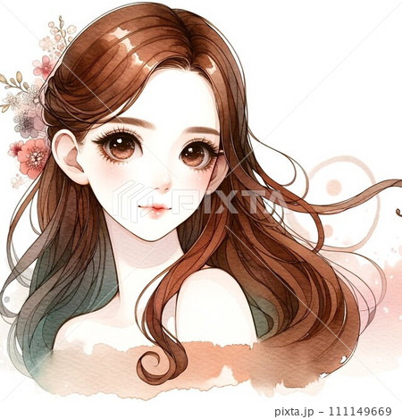 夢見る瞳：優美なアニメ風の女性  (AI生成させて) 111149669