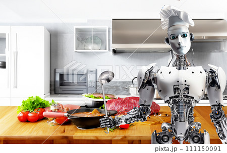家庭料理を作るロボット　家政婦ロボット　料理ロボット　調理ロボット　栄養士ロボット 111150091