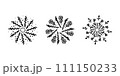 Black wreaths from plants on a white background. Set of rounded floral patterns. 111150233