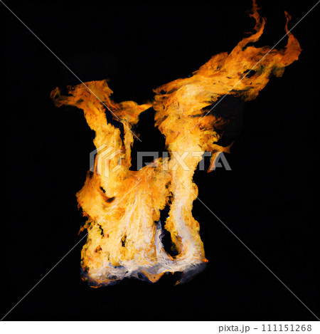 fire flames on black background. Generative AI. fire flames on black background. Generative AI. 111151268