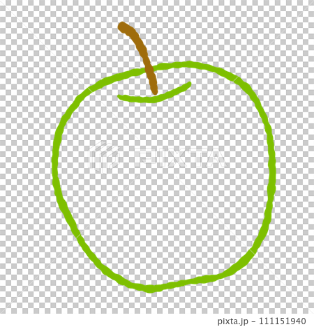 シンプルな青リンゴのイラスト 111151940