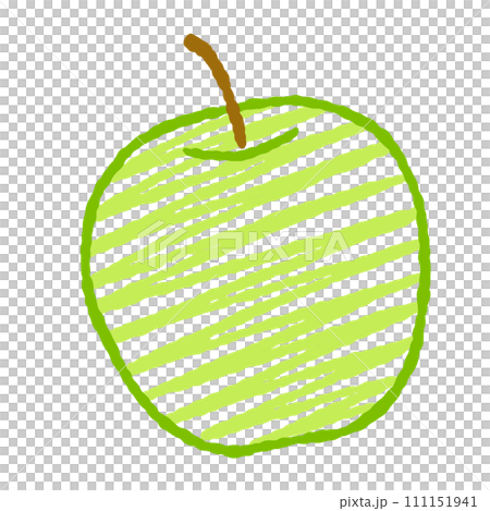 シンプルな青リンゴのイラスト 111151941