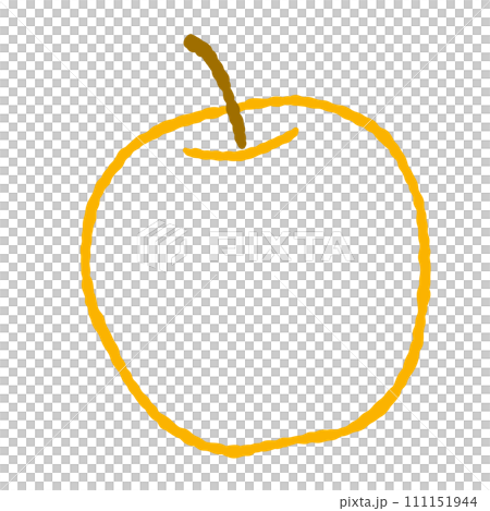シンプルな黄色いリンゴのイラスト 111151944