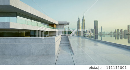 3D rendering contemporary square shape design modern Architecture building exterior 3D rendering contemporary square shape design modern Architecture building exterior 111153001