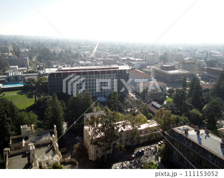 Birds eye view of Historic and modern Buildings of UC Berkeley Campus 111153052