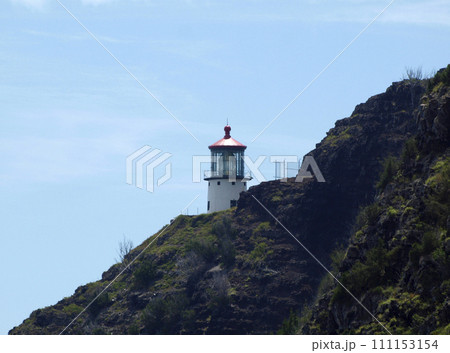 Makap'uu Point Light (Makapu'u Lighthouse) on cliffside of the island of Oahu 111153154
