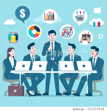 Business Meeting Communication concept. vector illustration Business Meeting Communication concept. vector illustration 111153519