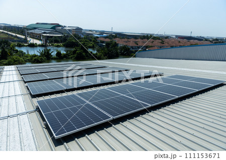 Solar cell photovoltaic panels technology for renewable energy solution on roof. 111153671
