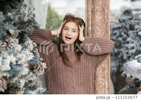 Close up portrait of face young caucasian beautiful woman blond hair smiling with braces Close up portrait of face young caucasian beautiful woman blond hair smiling with braces 111153677