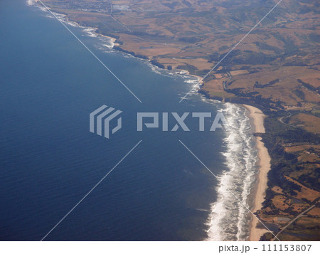 California Coastline beach from the air 111153807
