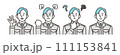 男性作業員の喜怒哀楽表情・ポーズセット【ベクターイラスト素材】 111153841