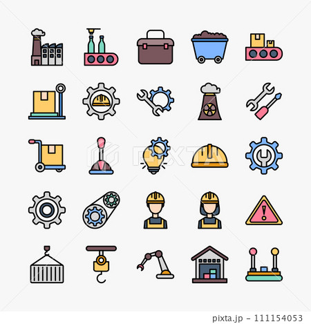 Manufacturing icon set Manufacturing icon set 111154053