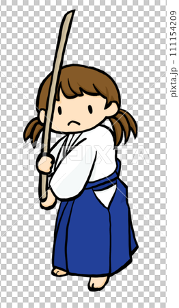 木刀を持つ女の子 木刀を持つ女の子 111154209