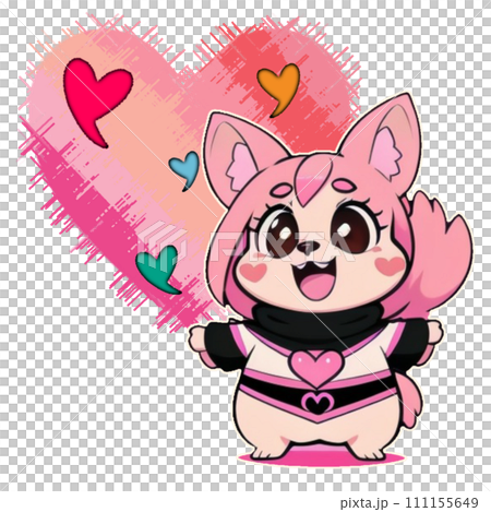 cute cat with heart cute cat with heart 111155649