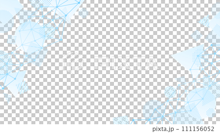 水色のポリゴンと丸三角四角の図形のフレーム 水色のポリゴンと丸三角四角の図形のフレーム 111156052