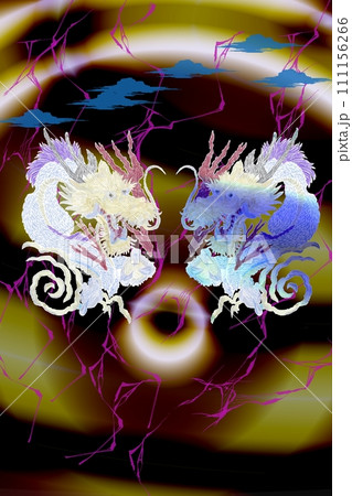 宇宙に漂う龍　落雷 111156266