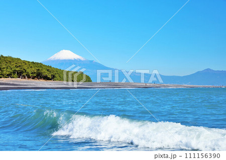 静岡県 青空の三保の松原と富士山 静岡県 青空の三保の松原と富士山 111156390