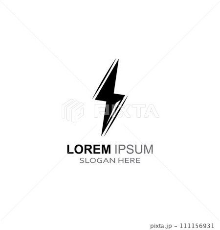 electric lightning logo, using modern vector illustration design concept. electric lightning logo, using modern vector illustration design concept. 111156931
