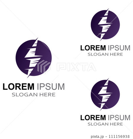 electric lightning logo, using modern vector illustration design concept. 111156938