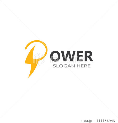 electric lightning logo, using modern vector illustration design concept. 111156943
