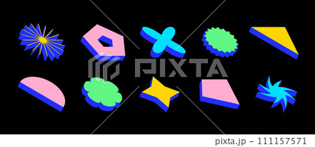 Colorful isometric shape set. Volumetric geometric collection. Bright retro brutalist form pack. Vintage Y2k abstract game elements for poster, cover, banner. Bauhaus or Memphis style pack. Vector Colorful isometric shape set. Volumetric geometric collection. Bright retro brutalist form pack. Vintage Y2k abstract game elements for poster, cover, banner. Bauhaus or Memphis style pack. Vector 111157571