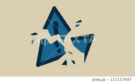 バラバラになった危険マーク 111157697