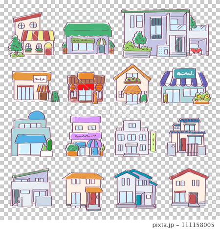 城鎮景觀集商店和房屋 城鎮景觀集商店和房屋 111158005