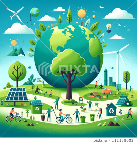 緑のある地球で暮らす 111158602