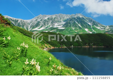 絶景の立山 みくりが池 夏景色 絶景の立山 みくりが池 夏景色 111158855