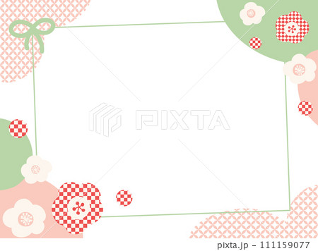 和風モダンの背景34　桃の和柄 111159077